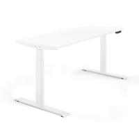 SCHREIBTISCH elektrisch höhenverstellbar REC 160x60 cm - Weiß, Metall (60/160/65cm) - Schaff