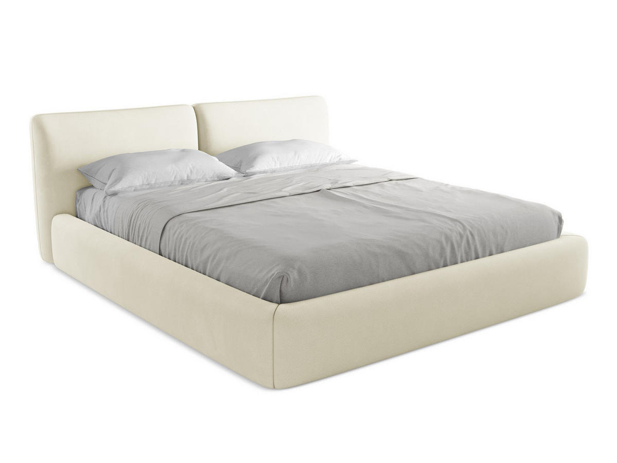 POLSTERBETT mit Bettkasten und Lattenrost 200x228 Beige - Beige/Schwarz, Kunststoff/Textil (180/200cm) - Makamii