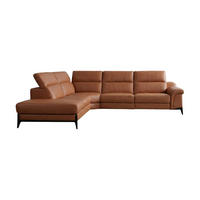ECKSOFA Texas Echtleder Cognacbraun - Cognac, Leder/Metall (274/238cm)