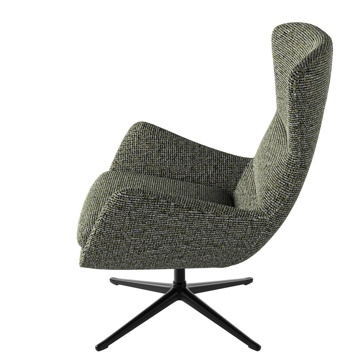 SESSEL mit Kreuzfuß - Silberfarben/Schwarz, Textil/Metall (84/99/96cm) - home24