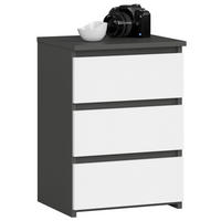 NACHTSCHRANK Grau, Weiß 40x35x57 cm - Wengefarben/Weiß, Holzwerkstoff (40/57/35cm) - Akord