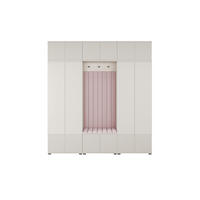 GARDEROBE Ritmo version 3 mit POLSTERPANEELEN ROSA - Beige/Rosa, Holzwerkstoff (210/225/45cm) - Jerpax