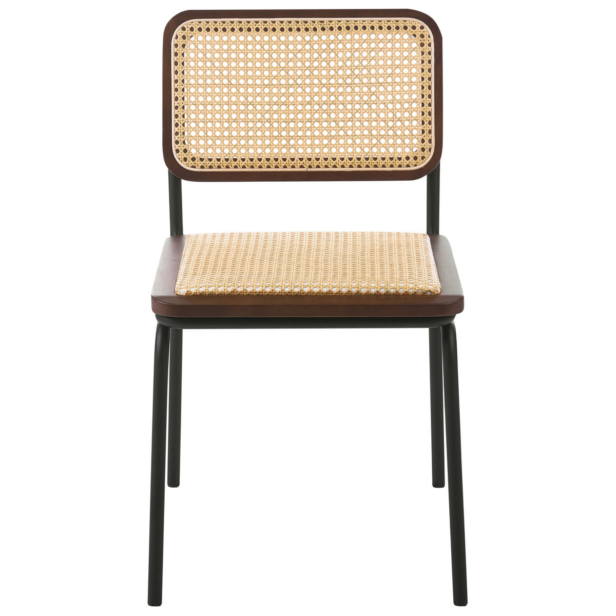 ESSZIMMERSTUHL 2er-Set Polyrattan Braun Corvallis - Braun, Kunststoff (48/83/58cm) - Beliani