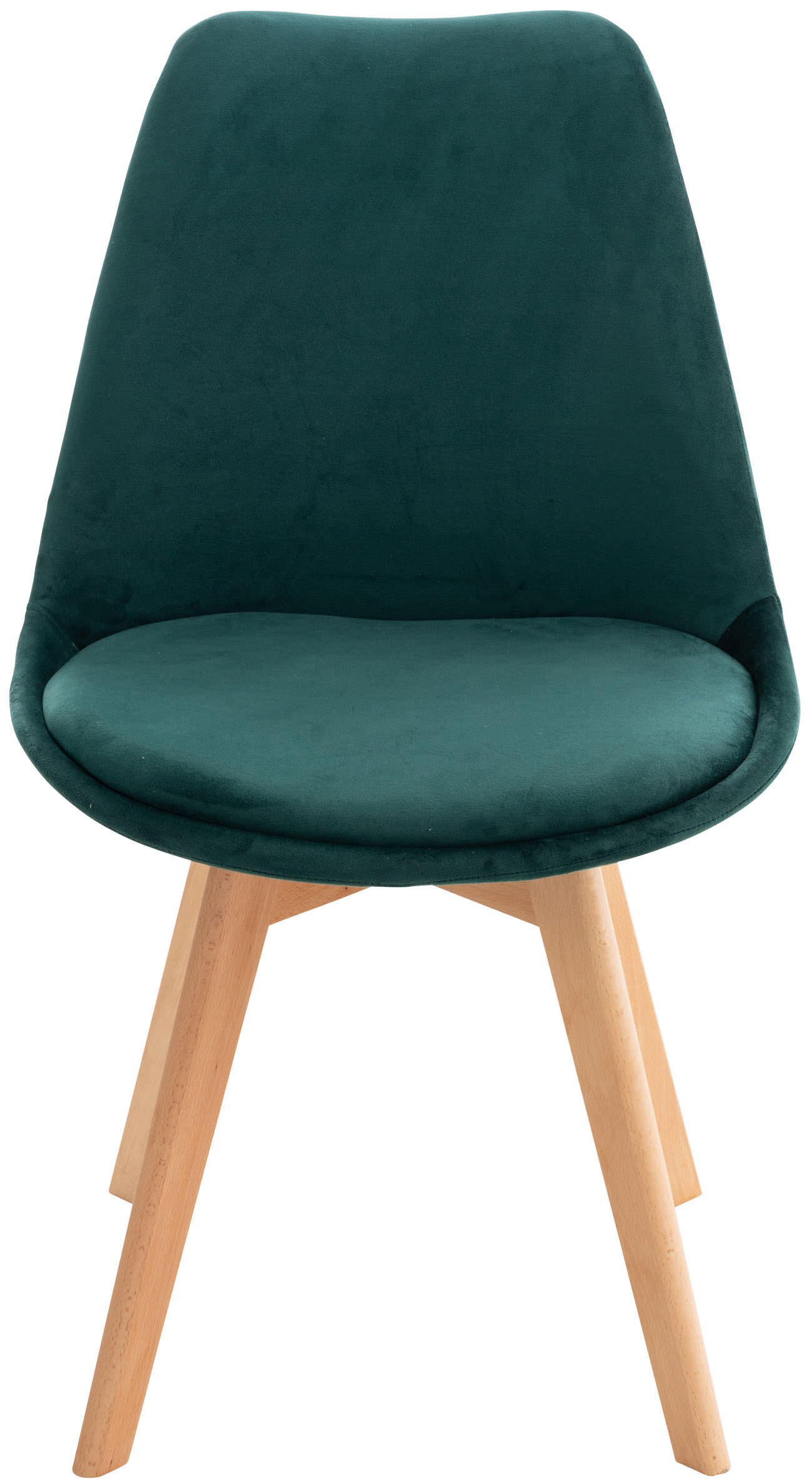 STUHL Samt grün - Eukalyptusholzfarben/Grün, Holz/Textil (49/83/50cm) - CLP