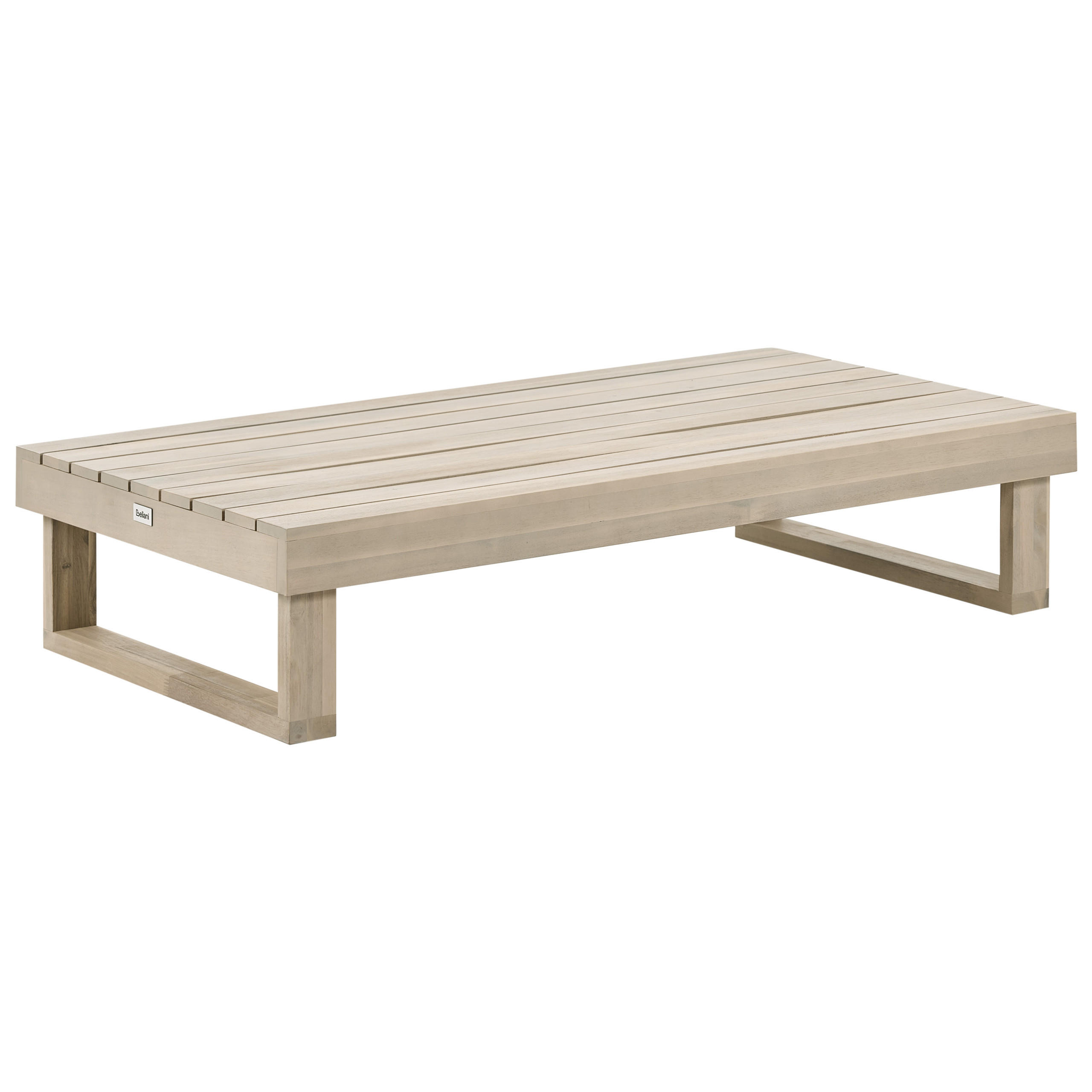 Beliani Outdoor-Couchtisch Hellbraun, Braun 110x25x60 cm