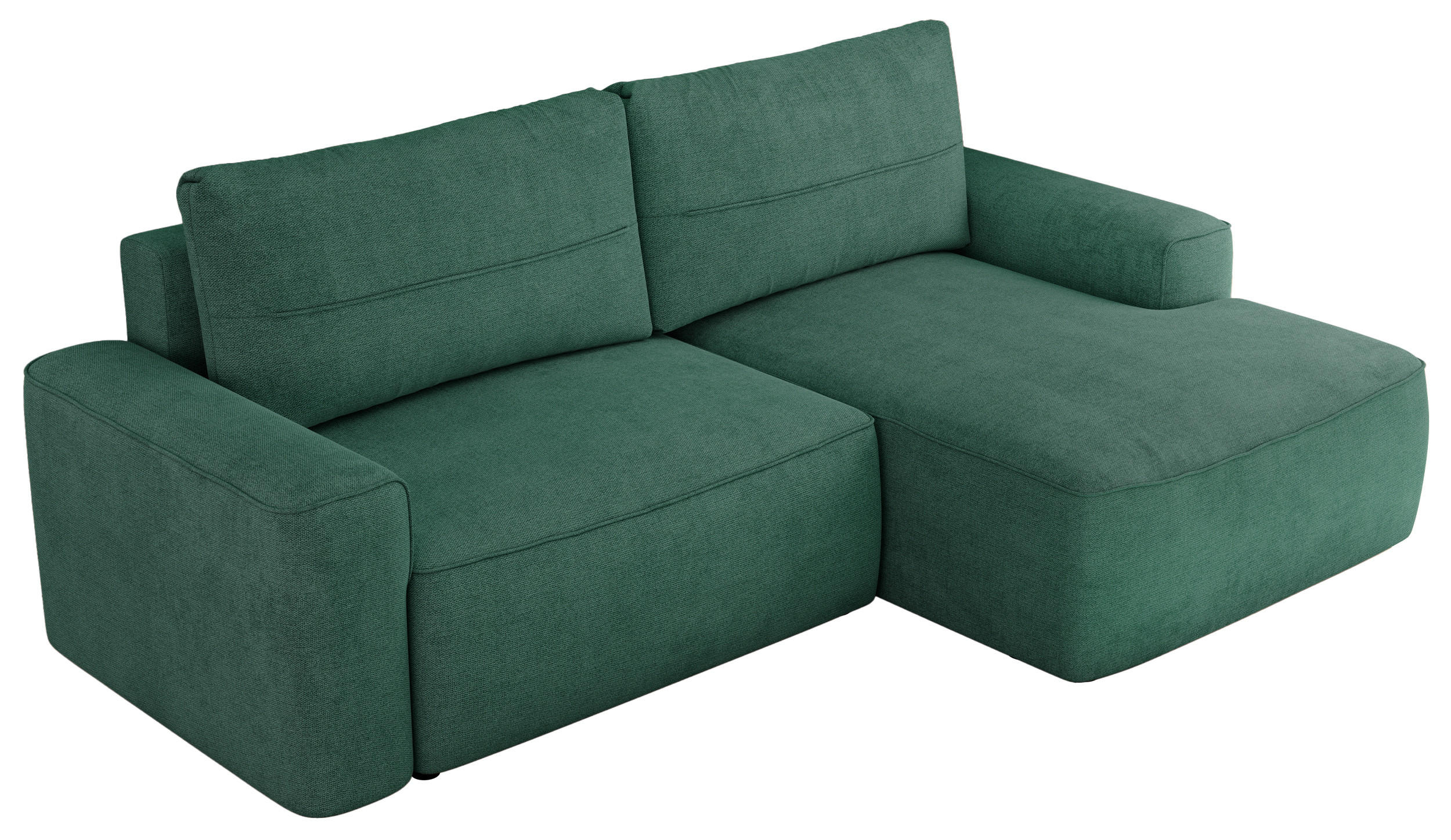 ECKSOFA BELLUNO L Grün Strukture - Rechts - Schwarz/Grün, Textil (233/144cm) - MKS