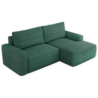 ECKSOFA BELLUNO L Grün Strukture - Rechts - Schwarz/Grün, Textil (233/144cm) - MKS