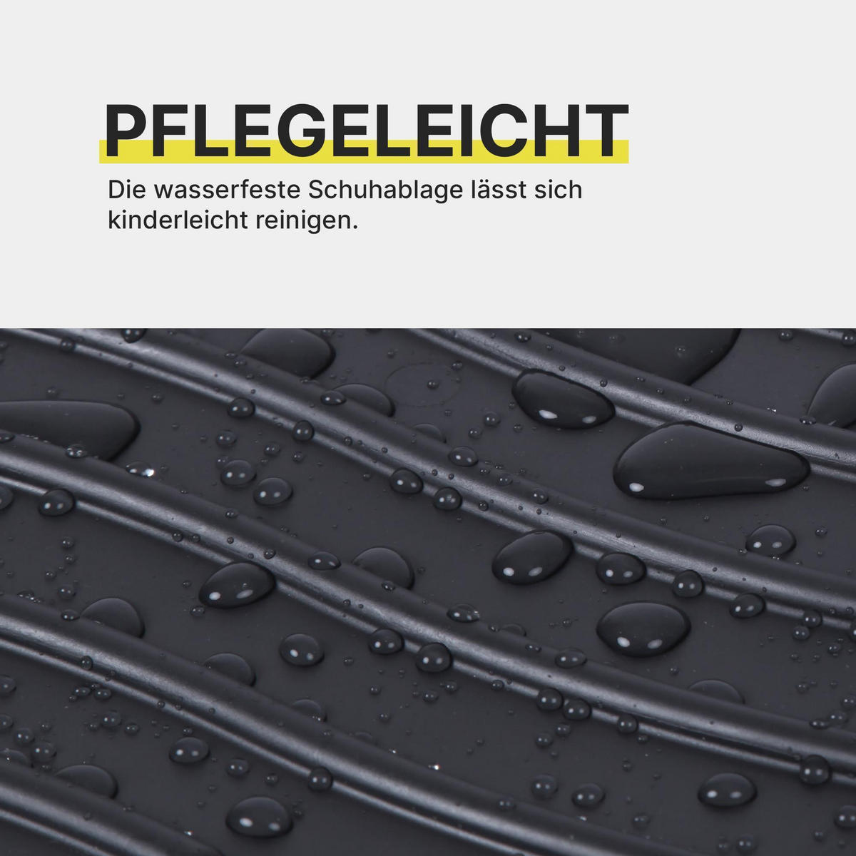 SCHUHABTROPFSCHALE ( 2er Pack ) Schuhwanne mit hohem Rand ( 50 x 38 x 2,5cm ) - Wasserdicht Abtropfunterlage und Schuhmatte Schuhe - Schwarz, Kunststoff (38/50cm) - Bestlivings