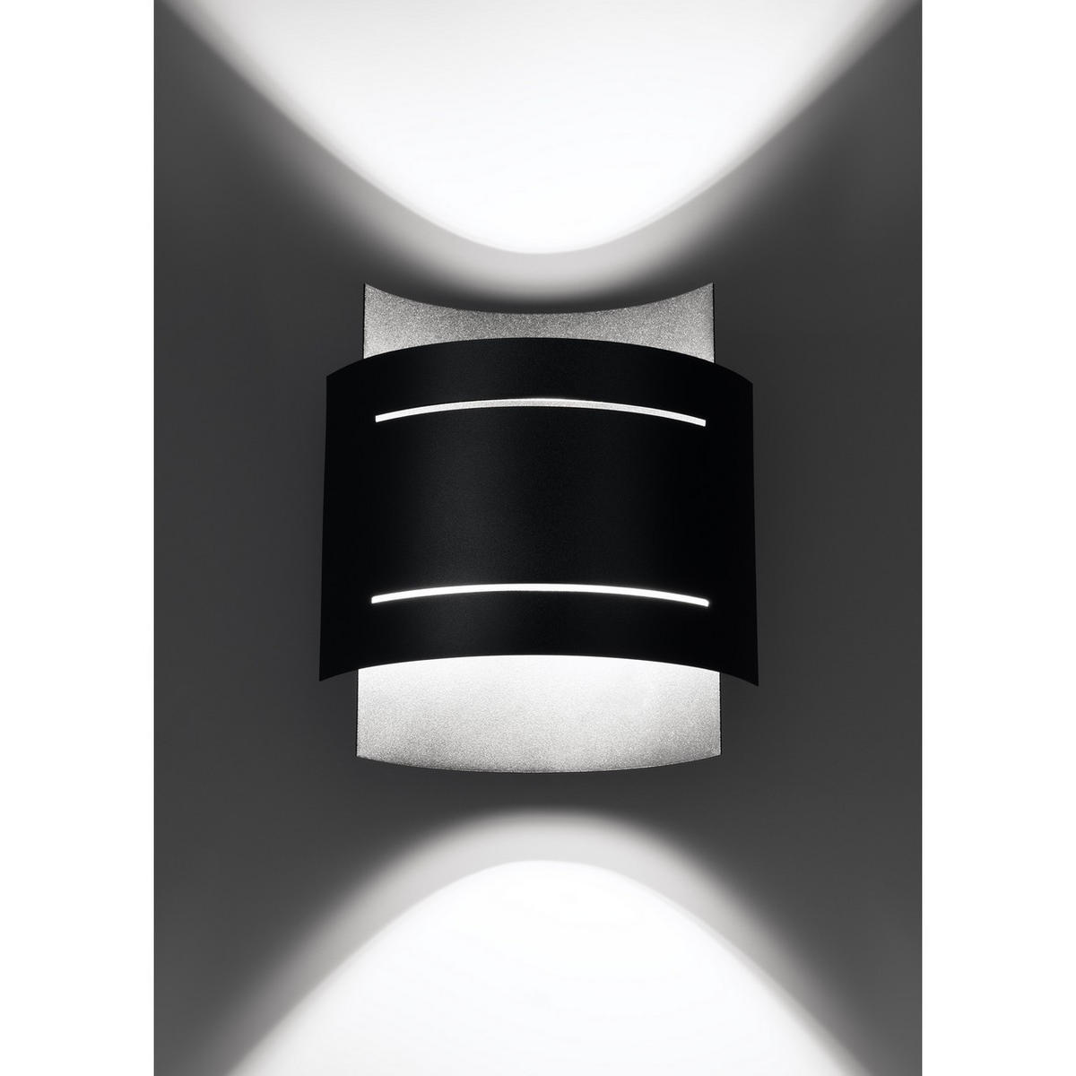 WANDLEUCHTE Stahl Schwarz - Schwarz, Metall (8.5/23/21cm) - Sollux Lighting