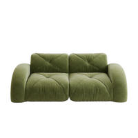 2-SITZER SOFA Chenille Grün - Grün, Textil (204/76/95cm) - WISHDOR