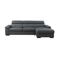 ECKSOFA Plutone Echtleder Anthrazit - Anthrazit, Leder/Metall (165/286cm)