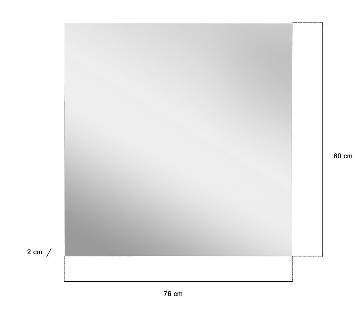 WANDSPIEGEL Eiche, Garderobenspiegel 76 cm für Flur und Diele - Eichefarben/Grau, Holzwerkstoff (76/80/2cm) - Inn.Furn