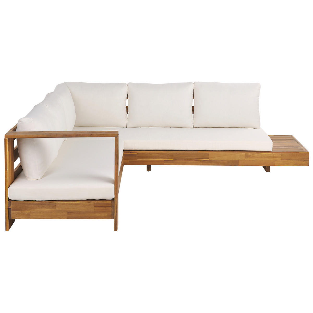 LOUNGE-SET 5-Sitzer Heller Holzfarbton Marettimo - Hellbraun/Weiß, Holz - Beliani