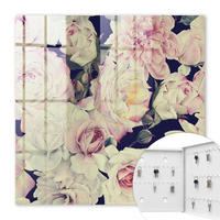 SCHLÜSSELBOX Weiß 30x30 cm – Türöffnung nach rechts - Florale Eleganz - Pink, Metall (30/30/5cm) - TULUP