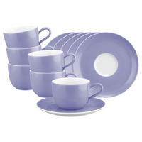KAFFEETASSEN MIT UNTERTASSEN Liberty Pure Colors Grape Purple 260 ml 6er Set - Lila, Keramik (0.26L) - Seltmann Weiden