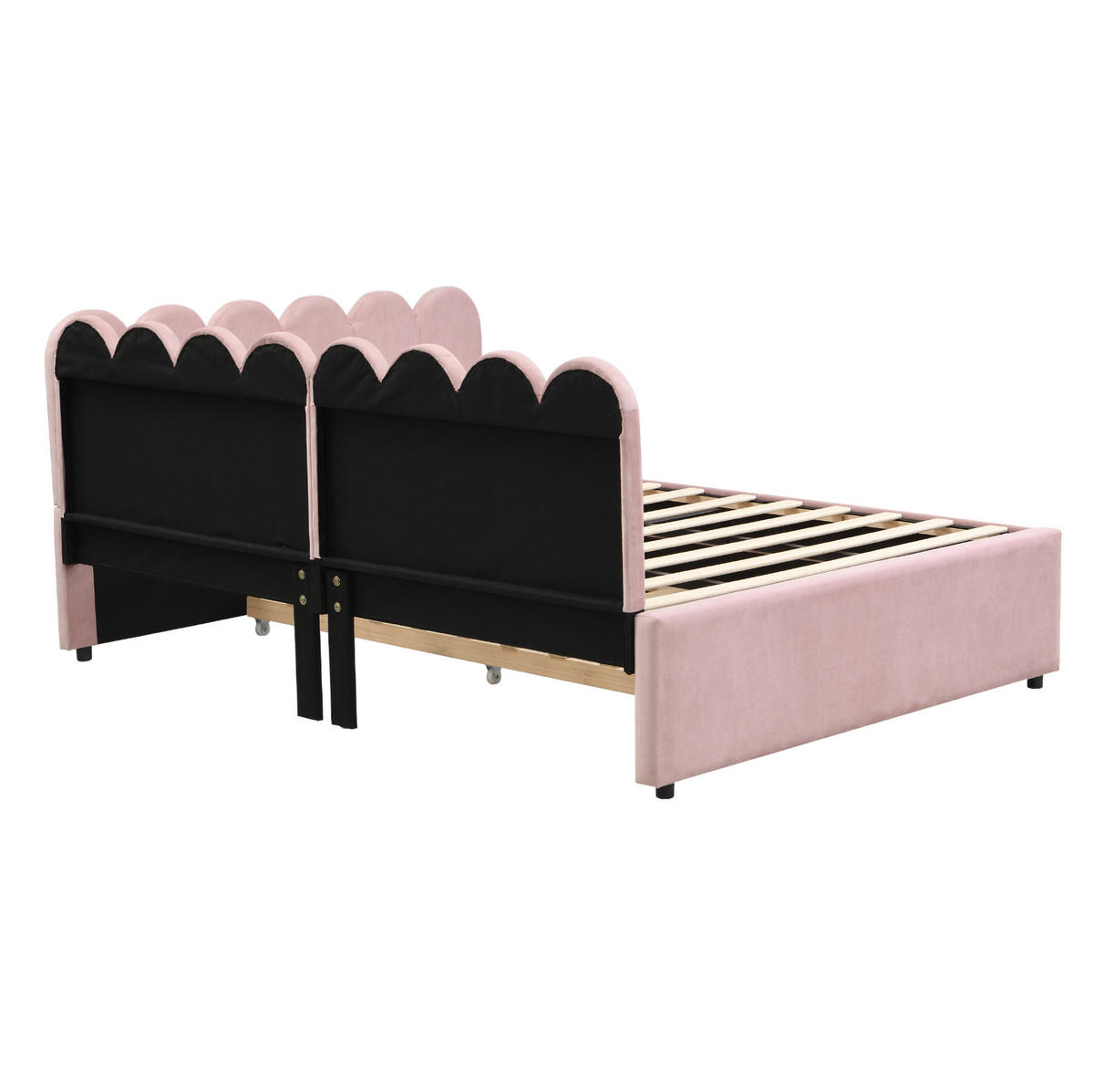 BETT 140/200 cm Rosa aus Samt mit Bett - Rosa, Leder (140/200cm) - OKMYHOME