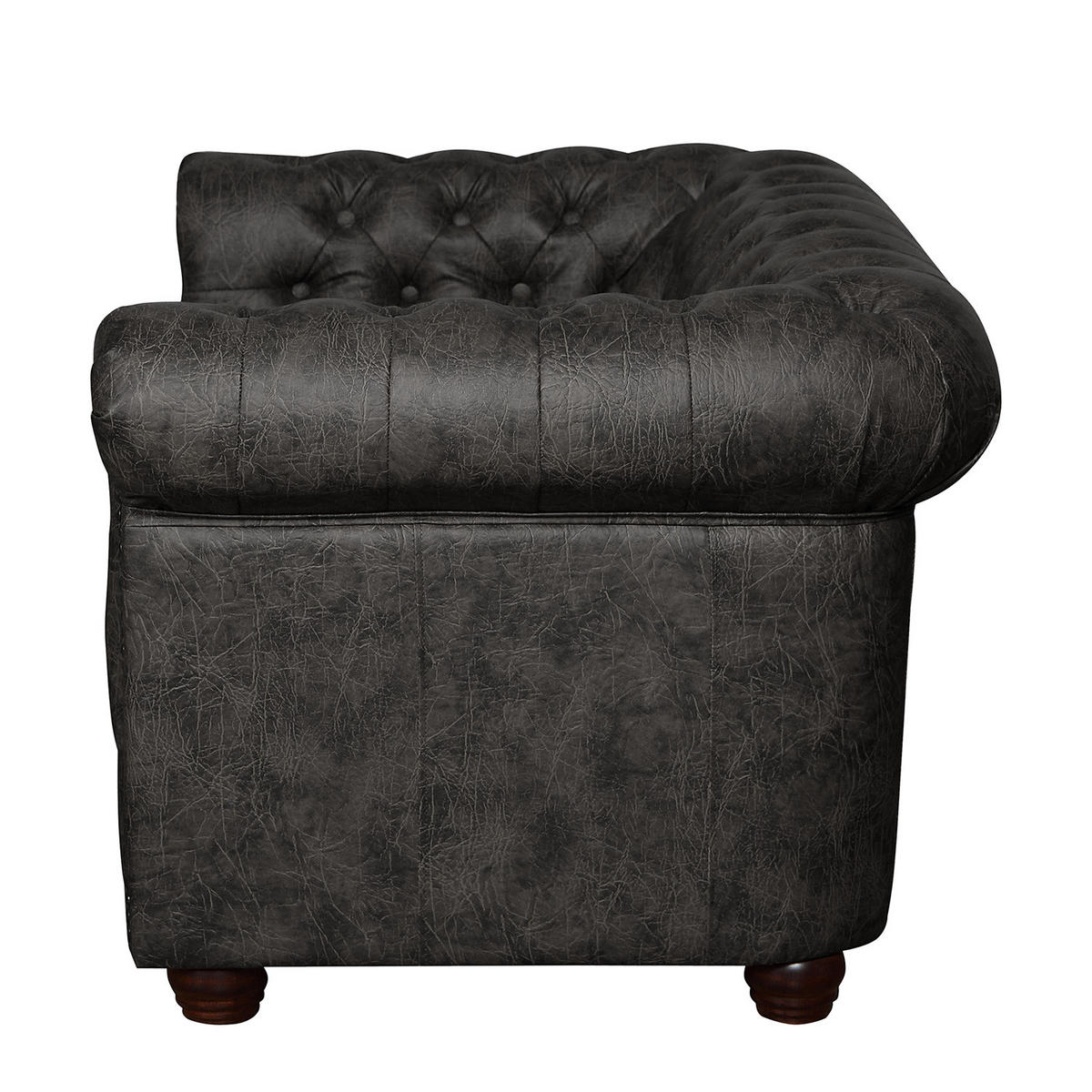 2-SITZER SOFA - Dunkelbraun/Schwarz, Kunststoff (148/72/86cm) - home24