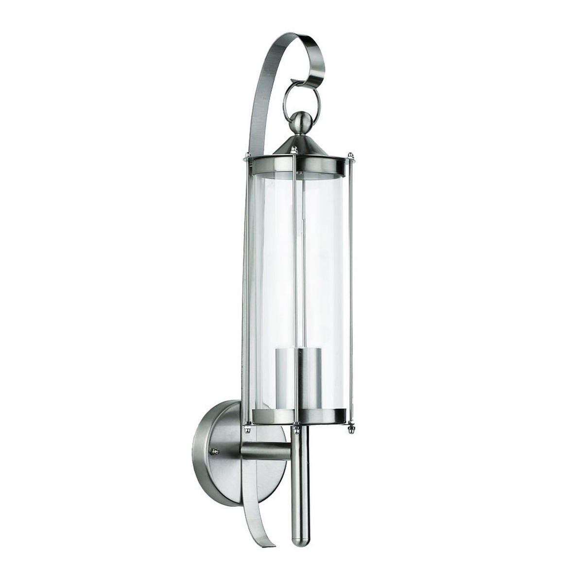 WANDLAMPE Edelstahl Glas Silber - Silberfarben, Metall (15.5/11.4/52.5cm)