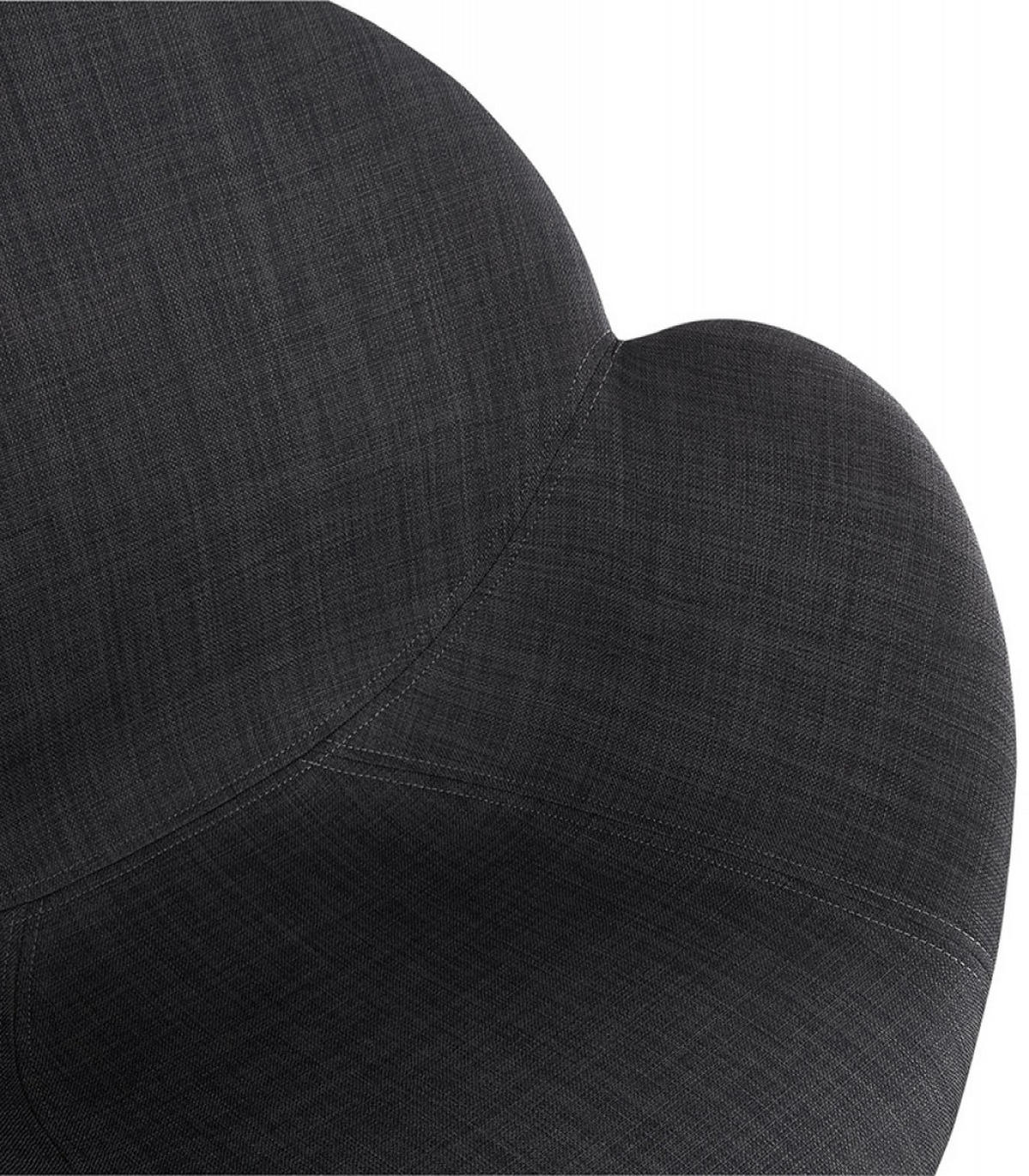 DESIGNERSTUHL JUMBO Stoffschale mit Armlehnen und Kufengestell Chrom, Anthrazit 59x58x87 cm - Chromfarben/Anthrazit, Textil/Metall (59/87/58cm) - KADIMA DESIGN