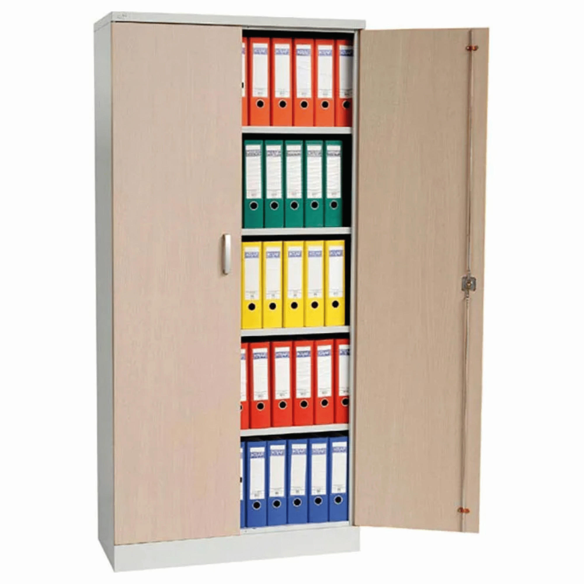 AKTENSCHRANK Beetle 4 Fachböden 195x92x42 cm Grau & Ahorn - Ahornfarben, Metall (92/195/42cm)