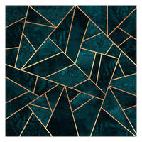 FOTOTAPETE Dunkles Türkis mit Gold 240/240 cm - Türkis, Papier (240/240cm) - Bilderwelten