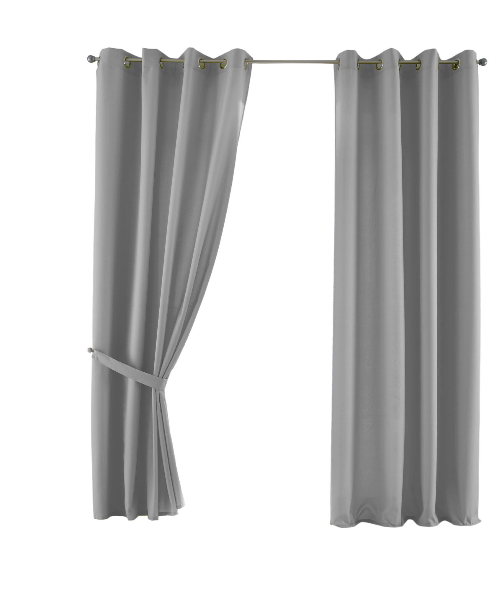 VORHANG 2ER SET PALERMO HxB 145x140 cm Grau - Grau, Textil (140/145cm) - Gardinenbox