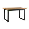 ESSTISCH Ikon 3 - Schwarz/Eiche Artisan, Holz/Metall (80/140/78cm) - Leaf Design