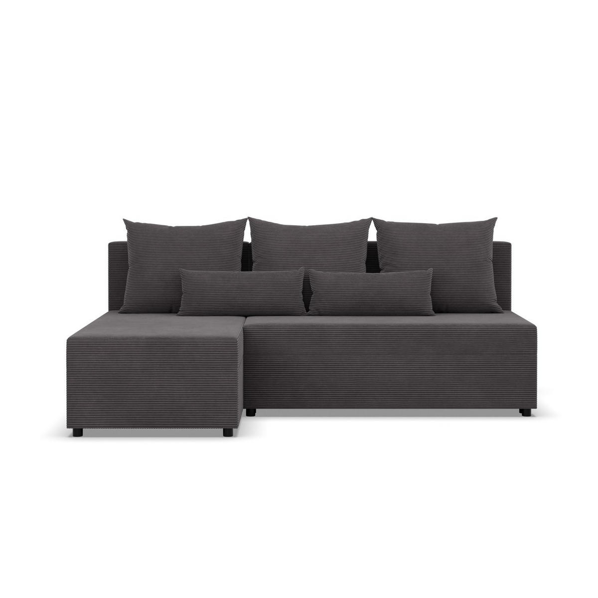 ECKSOFA MIT SCHLAFFUNKTION FERMO BONELL Dunkelgrau - Dunkelgrau, Textil (137/201cm) - Mebligo