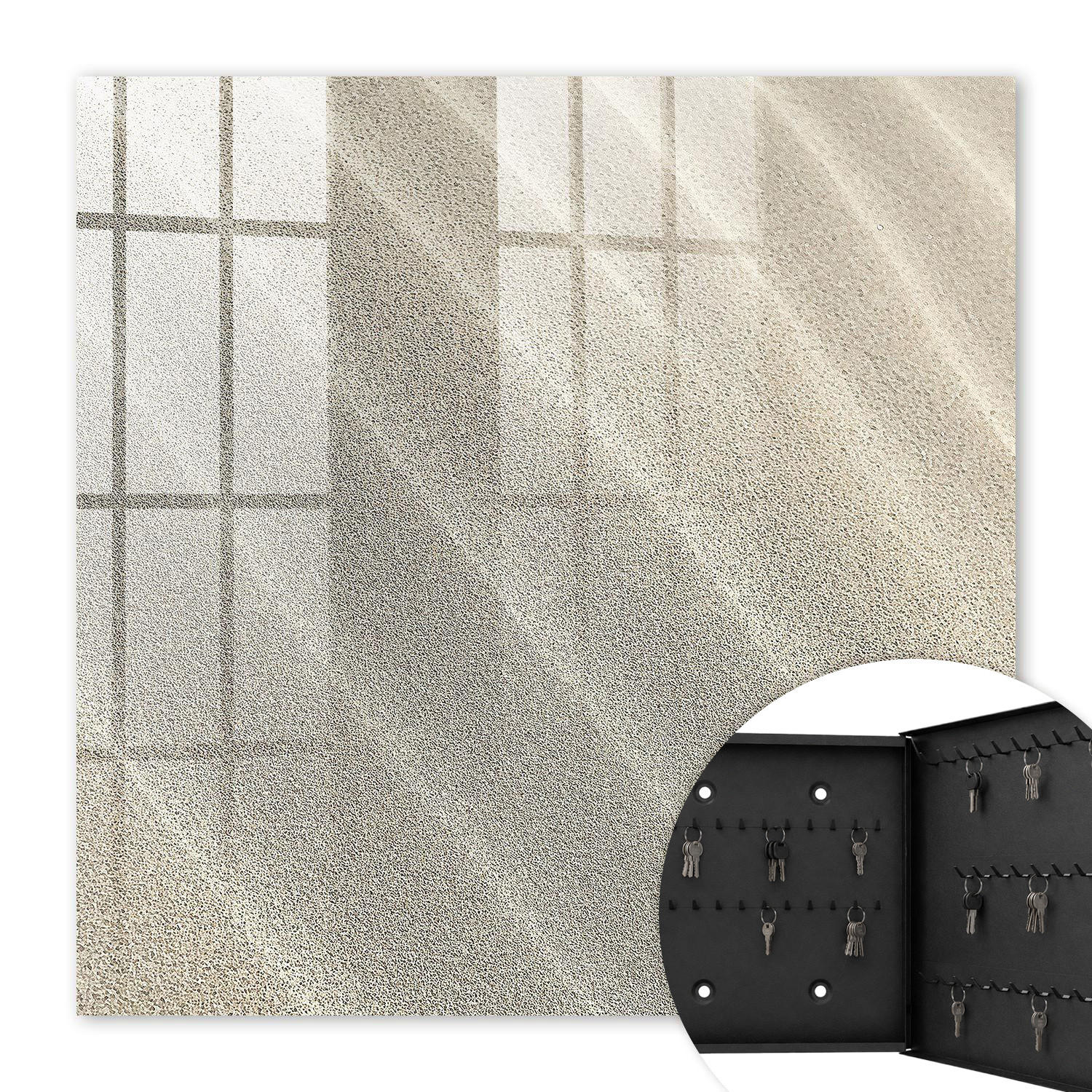 SCHLÜSSELBOX Schwarz 30x30 cm- Türöffnung nach rechts - Schaumwellen - Beige, Metall (30/30/5cm) - TULUP