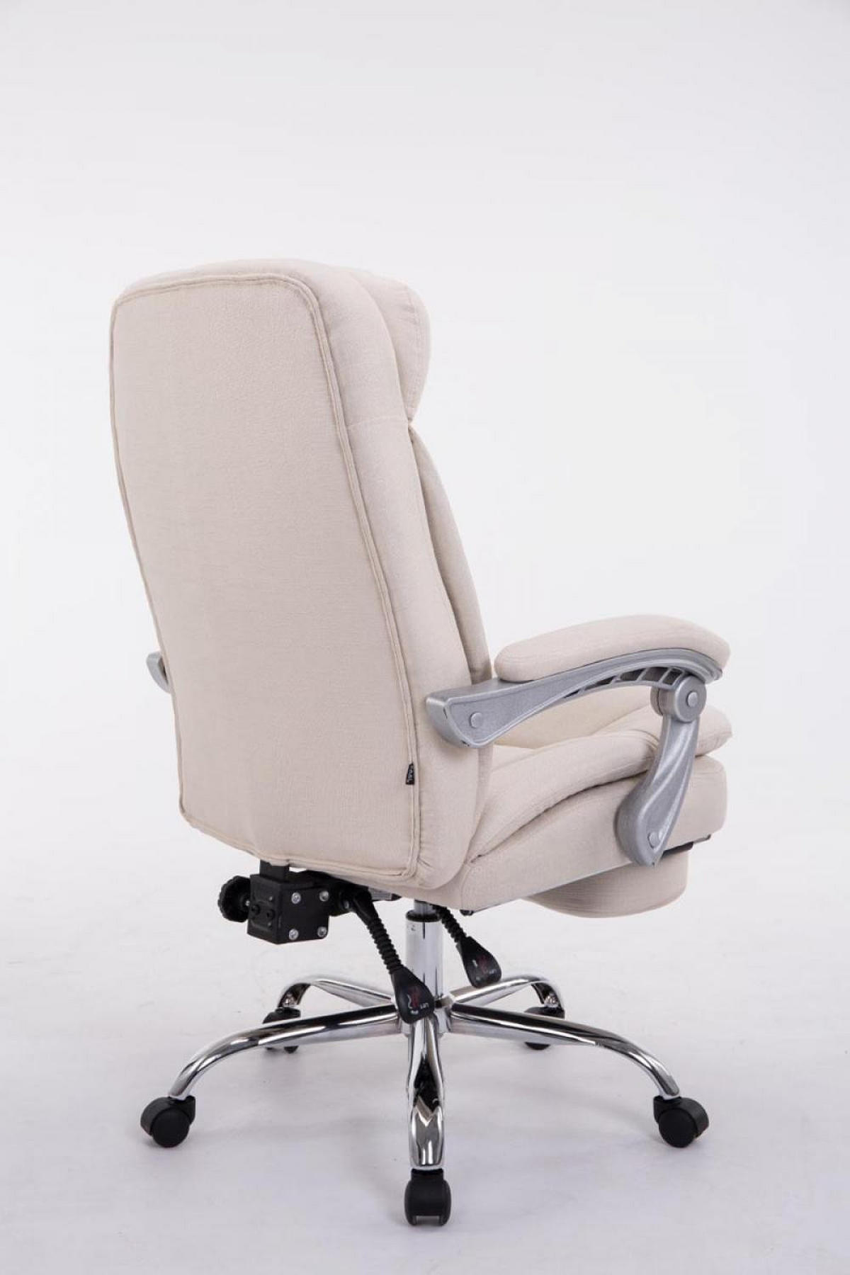CHEFSESSEL Stoff Creme - Chromfarben/Creme, Textil/Metall (67/112/67cm) - CLP