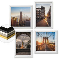 WANDBILDER 4er-Set - 50x50 cm & 40x60 cm Weißer Rahmen - London-Ansichtsgemälde-Set - Weiß, Kunststoff (50/50cm) - ArtPrintCave