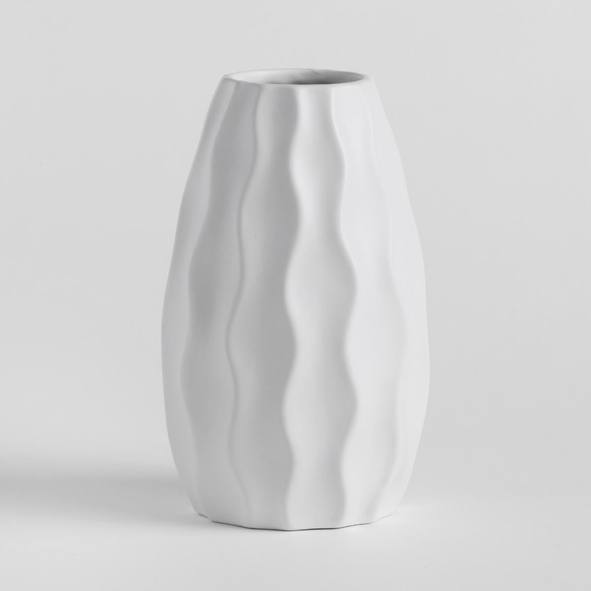 VASE Wavis 25x15cm - Weiß, Stein (25cm) - home&you