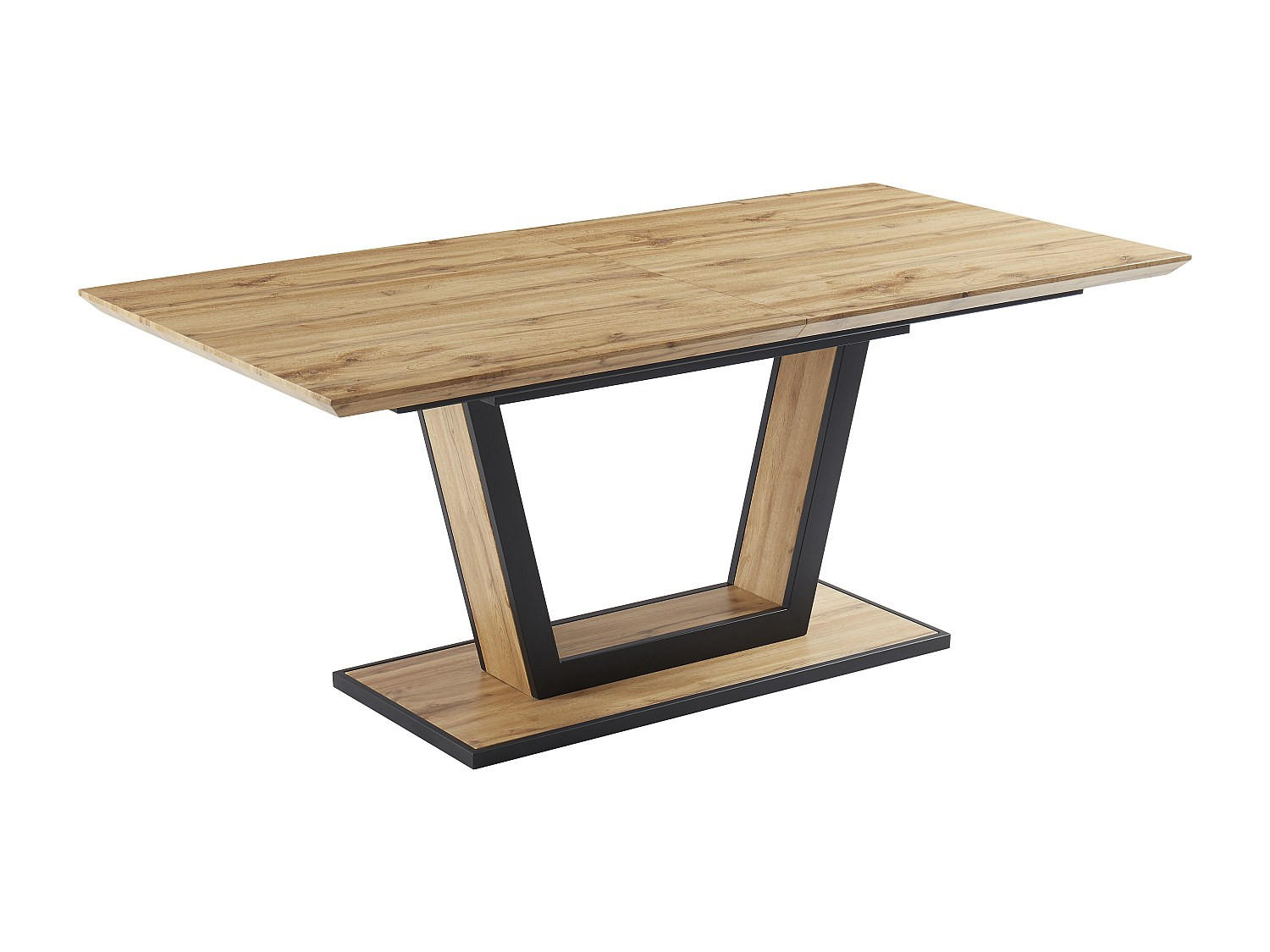 ESSTISCH ausziehbar - 6 bis 10 Personen - MDF & Metall - Holzfarben & Schwarz - VITENO - Naturfarben, Holz (240/90/75cm) - Vente-Unique