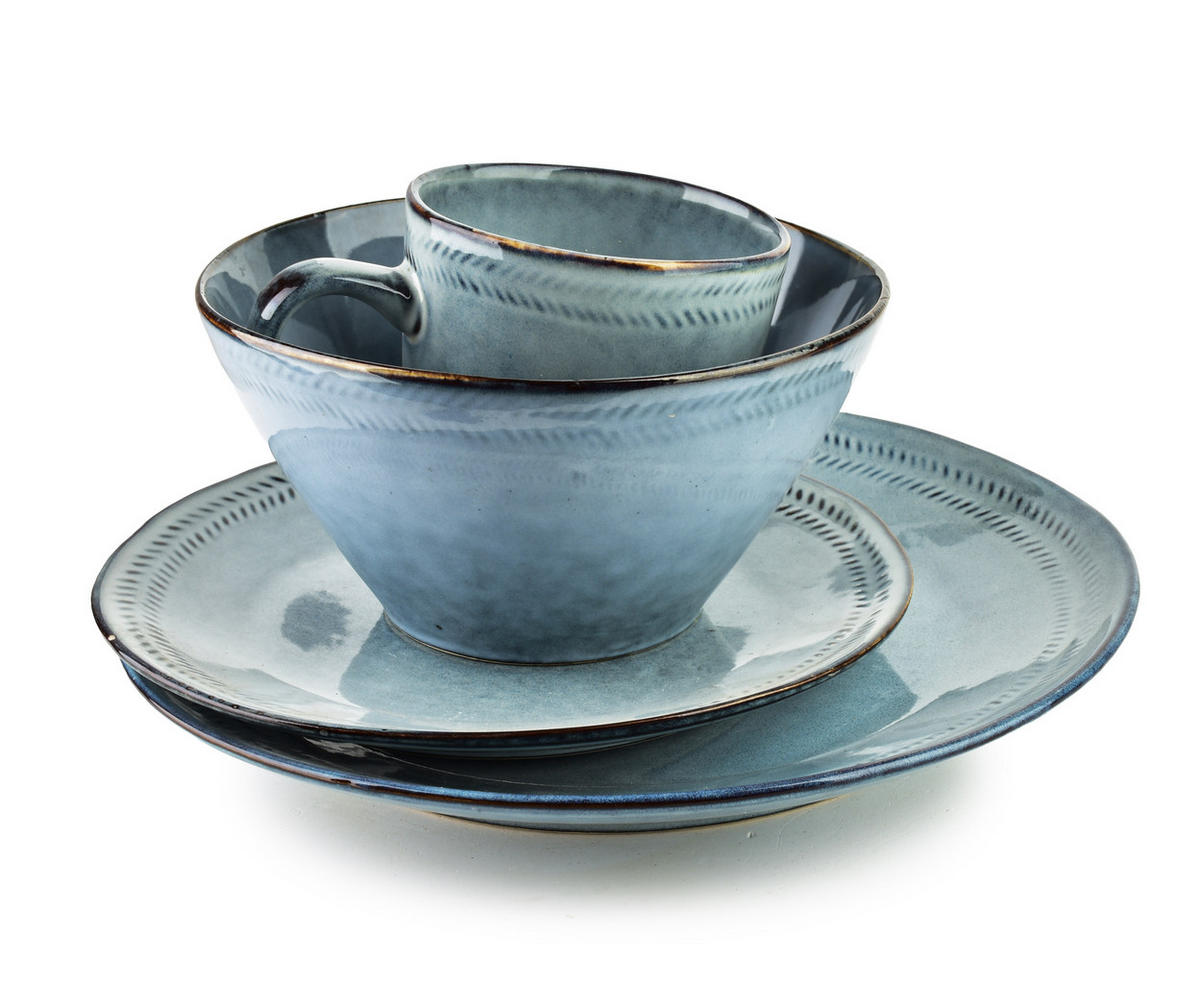 SCHALE Basic Nature Blau 18x18x9,5 cm Keramik - Blau, Keramik (18/18/9.5cm) - Mondex