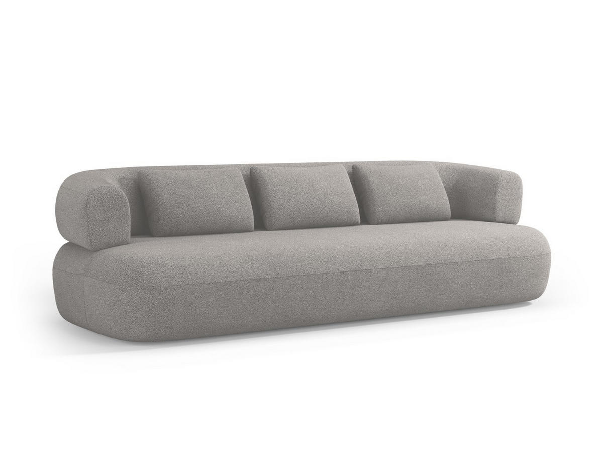SOFA Jenny aus Boucle hellgrau 4 Sitzplätze - Hellgrau, Textil (90/73/226cm) - Micadoni