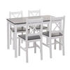 ESSZIMMER-SET Weiß, Grau - Weiß/Grau, Holz (108/86/64cm) - MCW