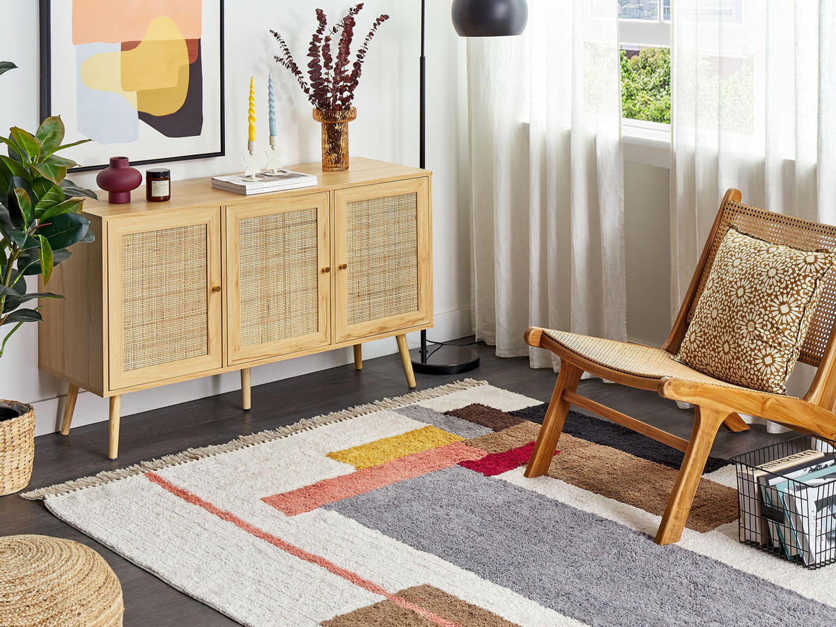 KURZFLOR-TEPPICH Niksar 200/140 cm - Multicolor, Textil (140/200cm) - Beliani