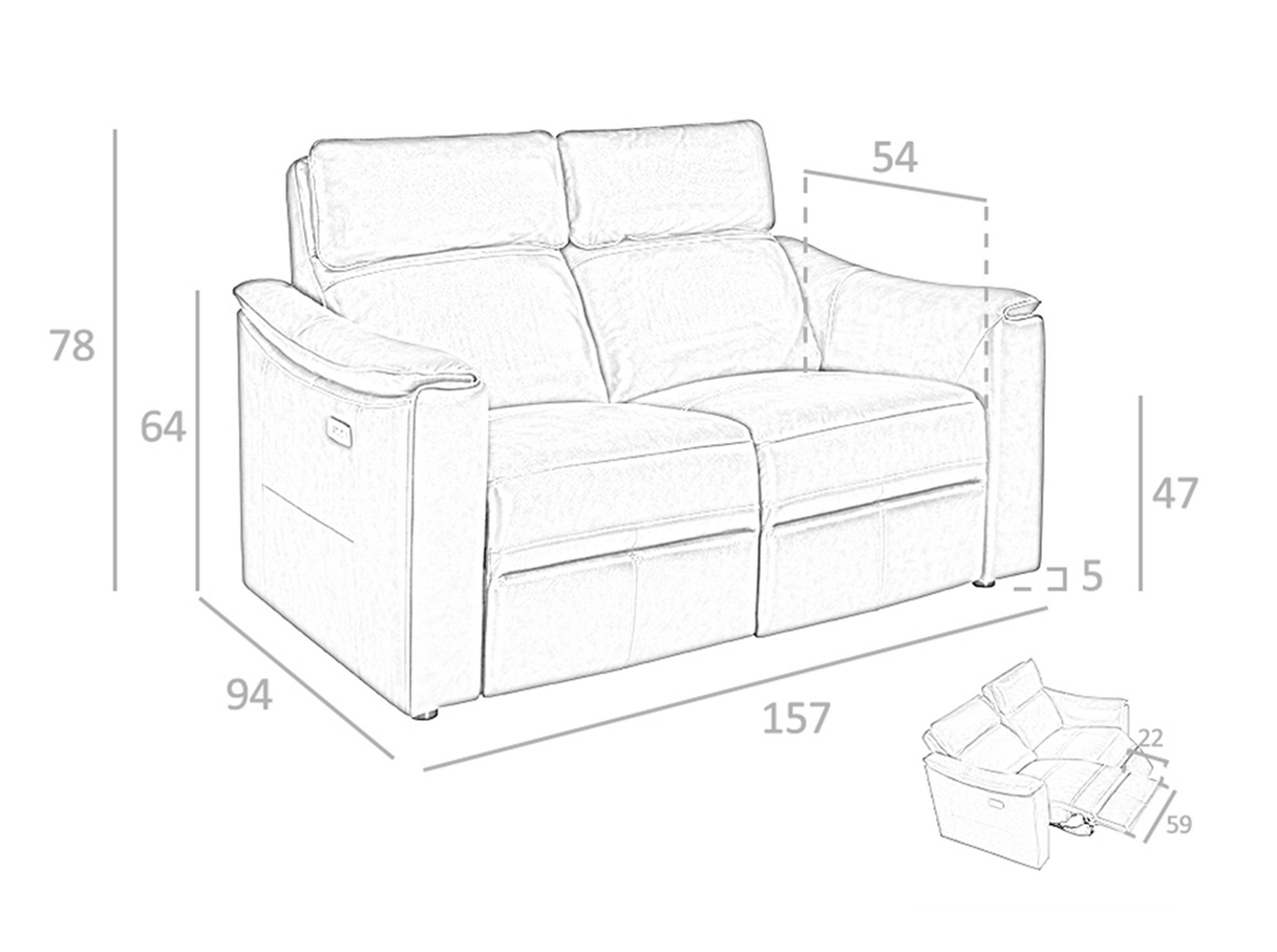 SOFA 2-SITZER Braun 155/92/98 cm - Braun, Leder (155/98/92cm) - ANGEL CERDA