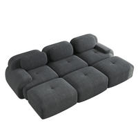 ECKSOFA modular rahmenlos Cord Grey - Grau, Kunststoff (178/75/298.1cm) - Meubliv