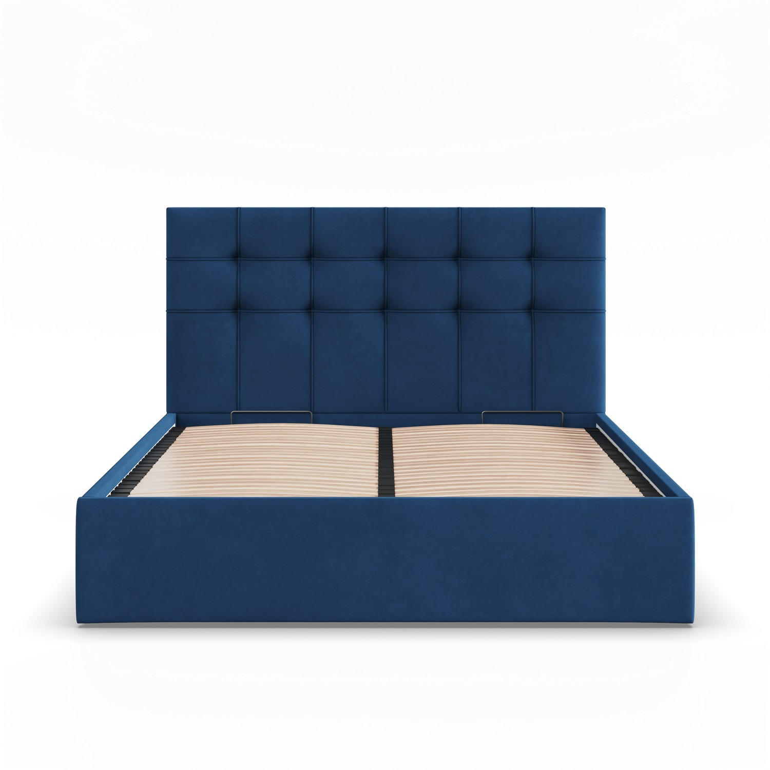 POLSTERBETT MIT KOPFTEIL 180x200 mit Bettkasten SORIA, Blau - Dunkelblau, Textil (180/200cm) - Mebligo