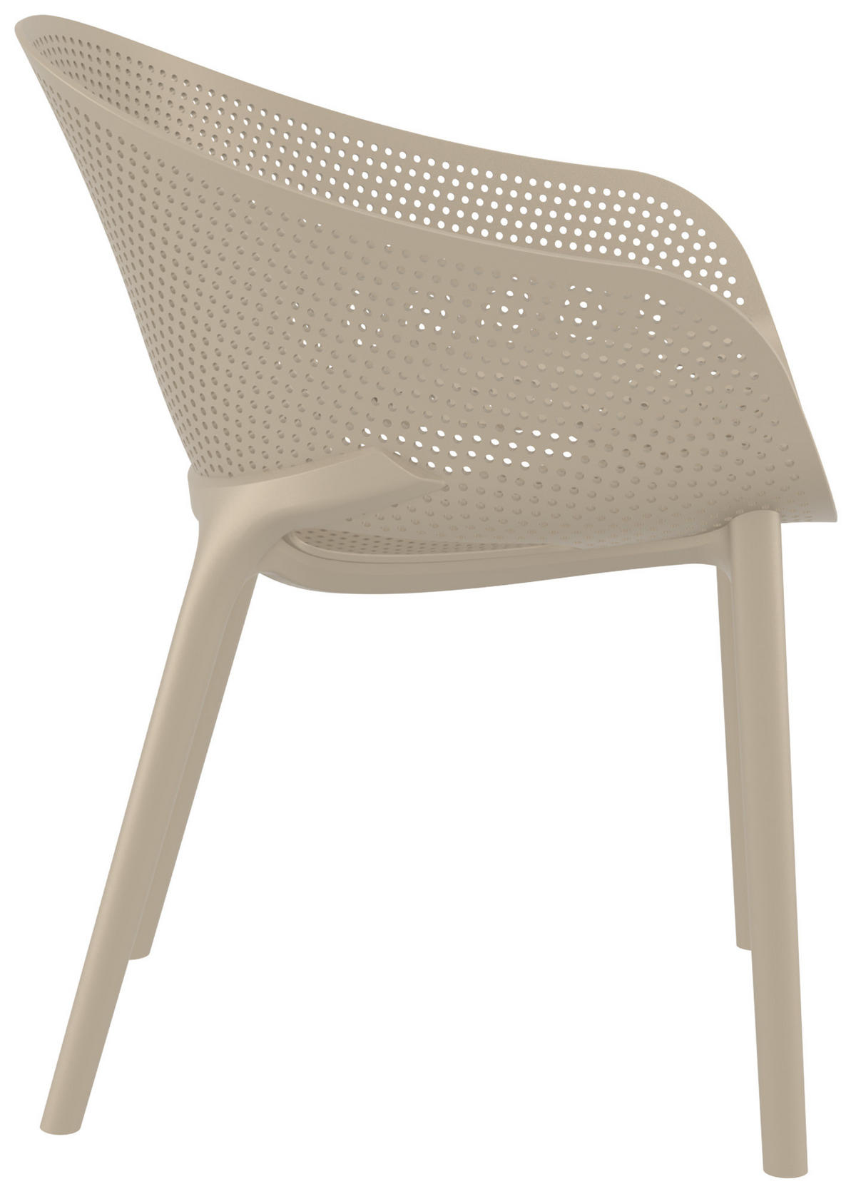 GARTENSTUHL Kunststoff Taupe - Taupe, Kunststoff (54/81/50cm) - CLP