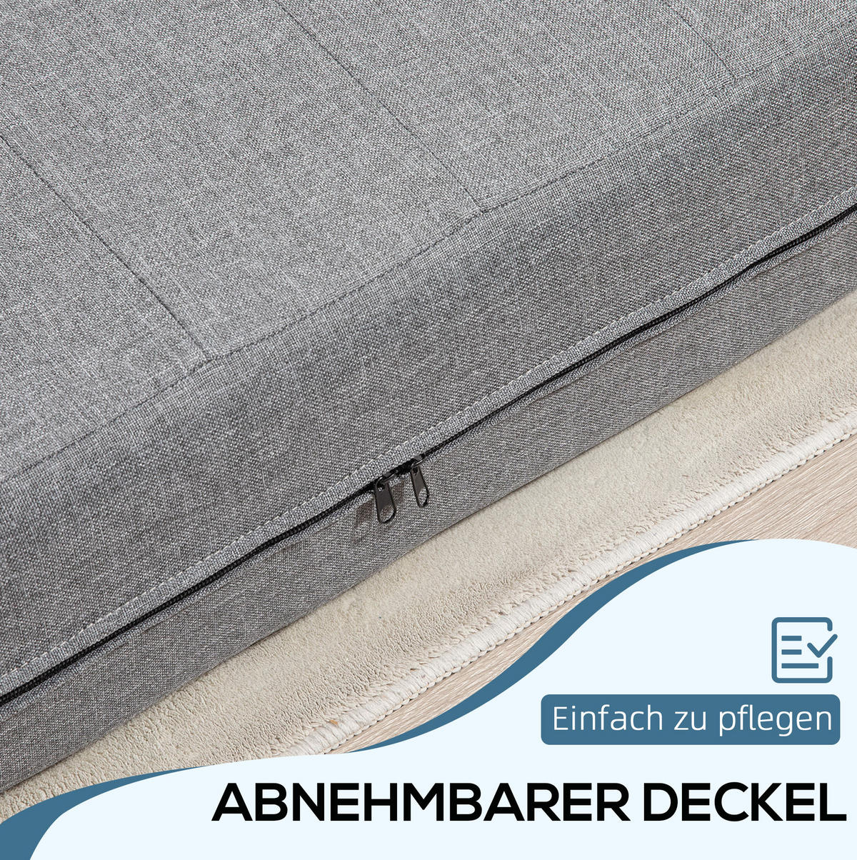 BODENSOFA klappbar 138 x 80 x 50 cm Polyester Gray - Grau, Kunststoff (80/50/138cm) - Beauniv