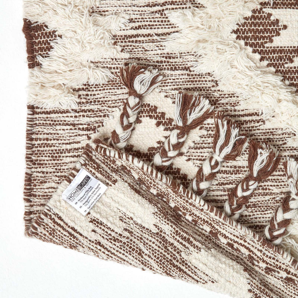 KELIM-TEPPICHLÄUFER Lhasa handgewebt 66/200 cm - Braun, Textil (66/200cm) - Homescapes