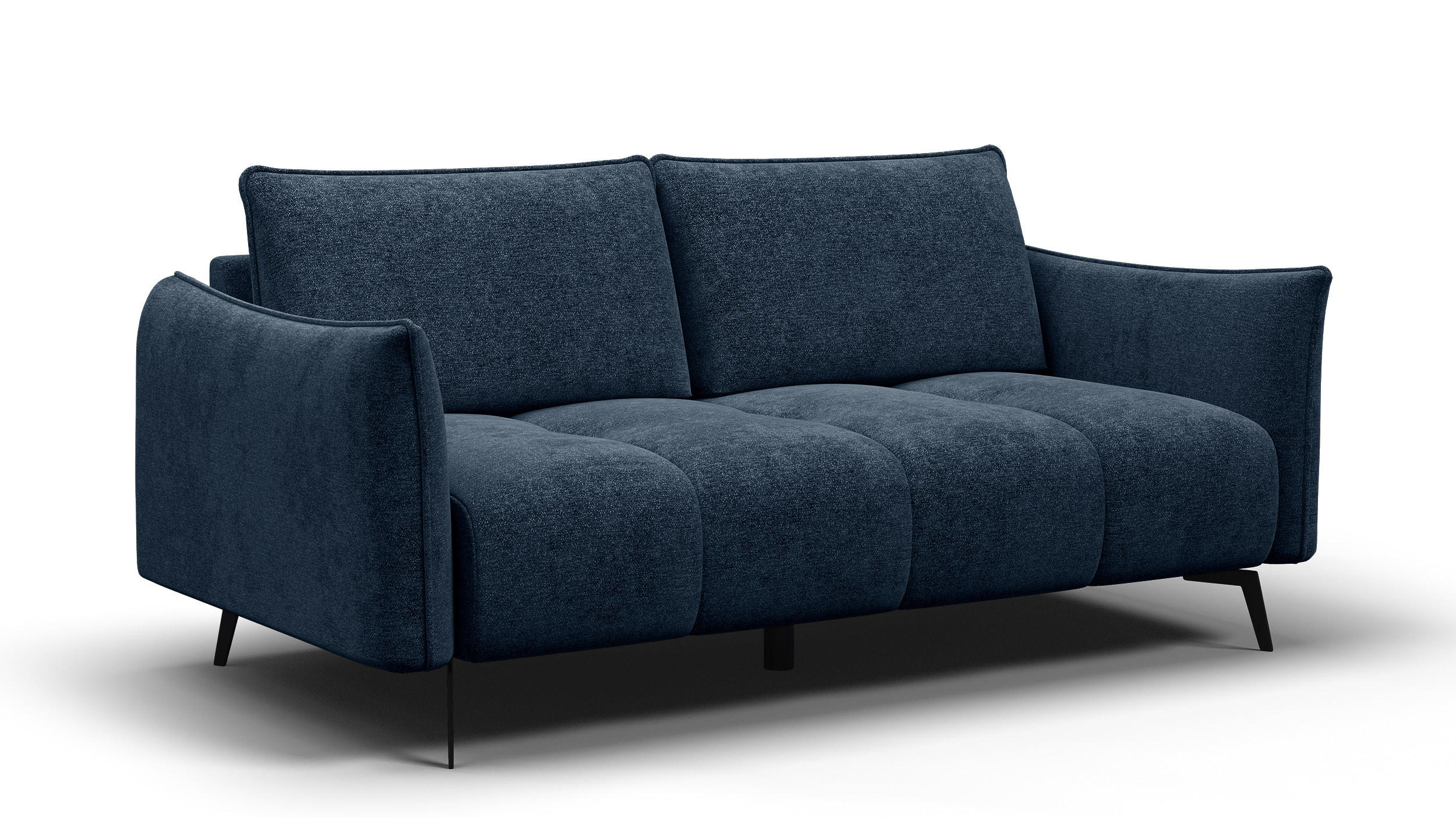 SOFA AERA 2,5-Sitzer, dunkelblau - Schwarz/Dunkelblau, Holz/Textil (187/89/96cm) - Courtois Laville