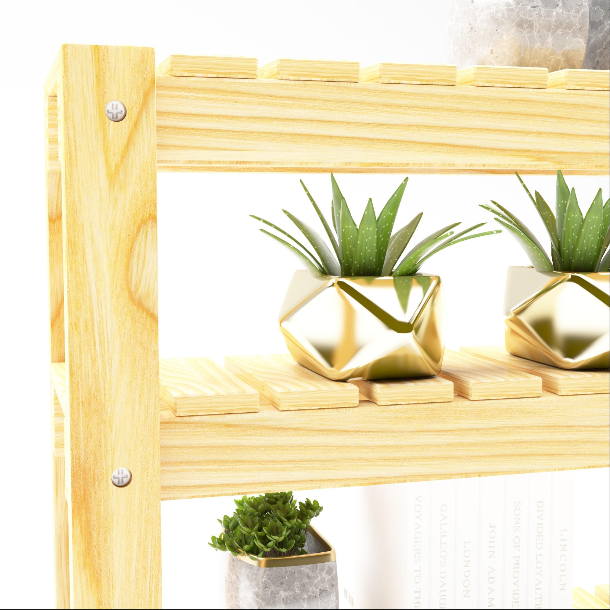 KÜCHENREGAL Multia - Naturfarben, Holz (43/40/15cm) - [en.casa]