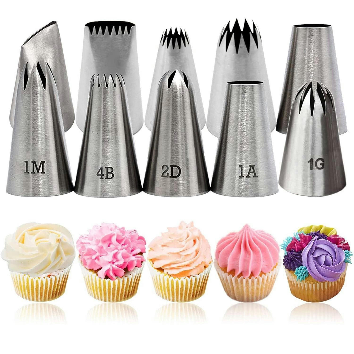 SPRITZTÜLLEN Set 10 Stück Edelstahl - Silberfarben, Metall (3/2/4.7cm)