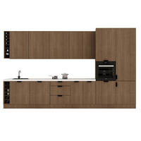 KÜCHENZEILE 395 cm - Sorento KS10-M395 - in Dunkle Eiche - Eichefarben/Schwarz, Holz/Metall (395/247/58cm)