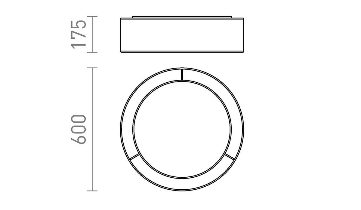 DECKENLEUCHTE OTIS 60 Transparent schwarz 60 W - Schwarz, Metall (60/60/175cm) - Rendl