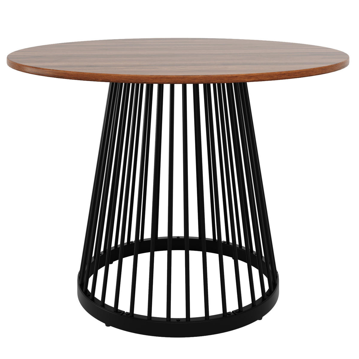 ESSTISCH, MDF Tischplatte & Metallgestell, 80/80/76 cm, Walnuss/Schwarz - Schwarz, Holzwerkstoff (80/80/76cm) - Redom