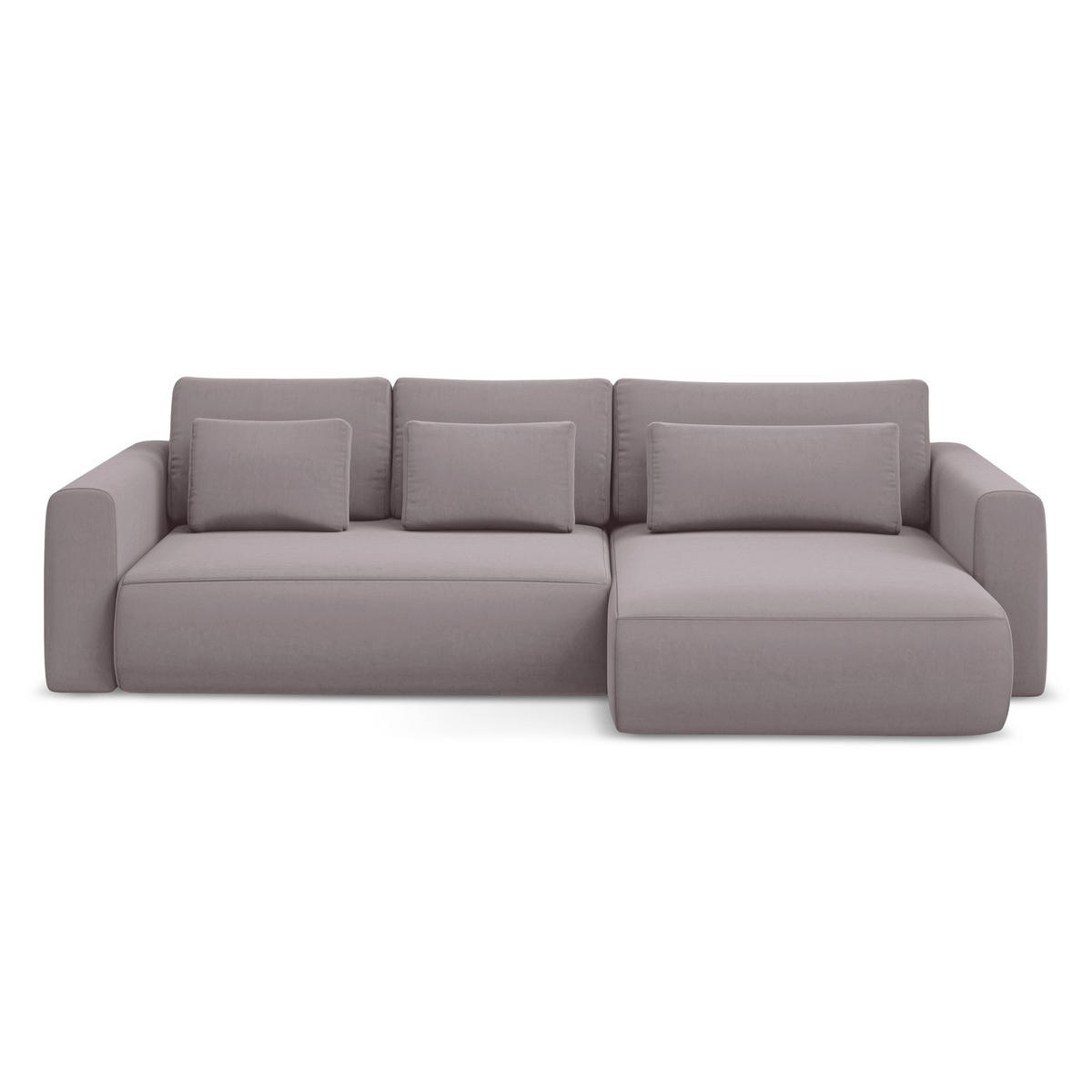 ECKSOFA mit Schlaffunktion Samt Stoff Violett - Lila/Flieder, Kunststoff/Textil (278/149cm) - LaMiaSofa